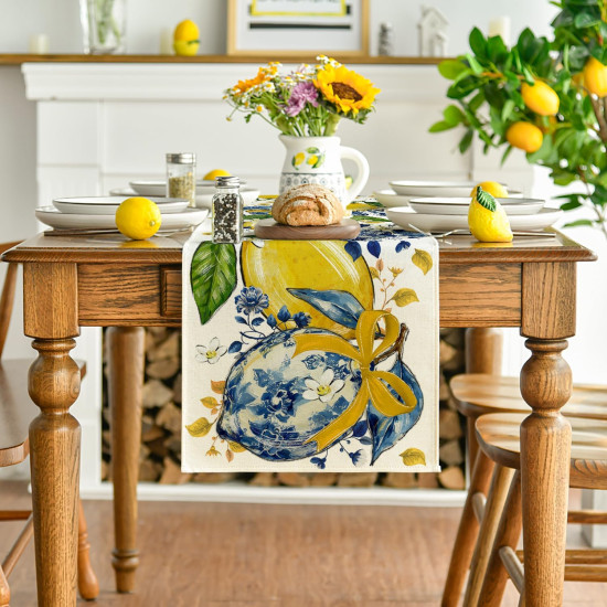Lemon Pattern Table Runner